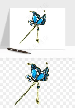 古风发簪头饰配饰png免抠