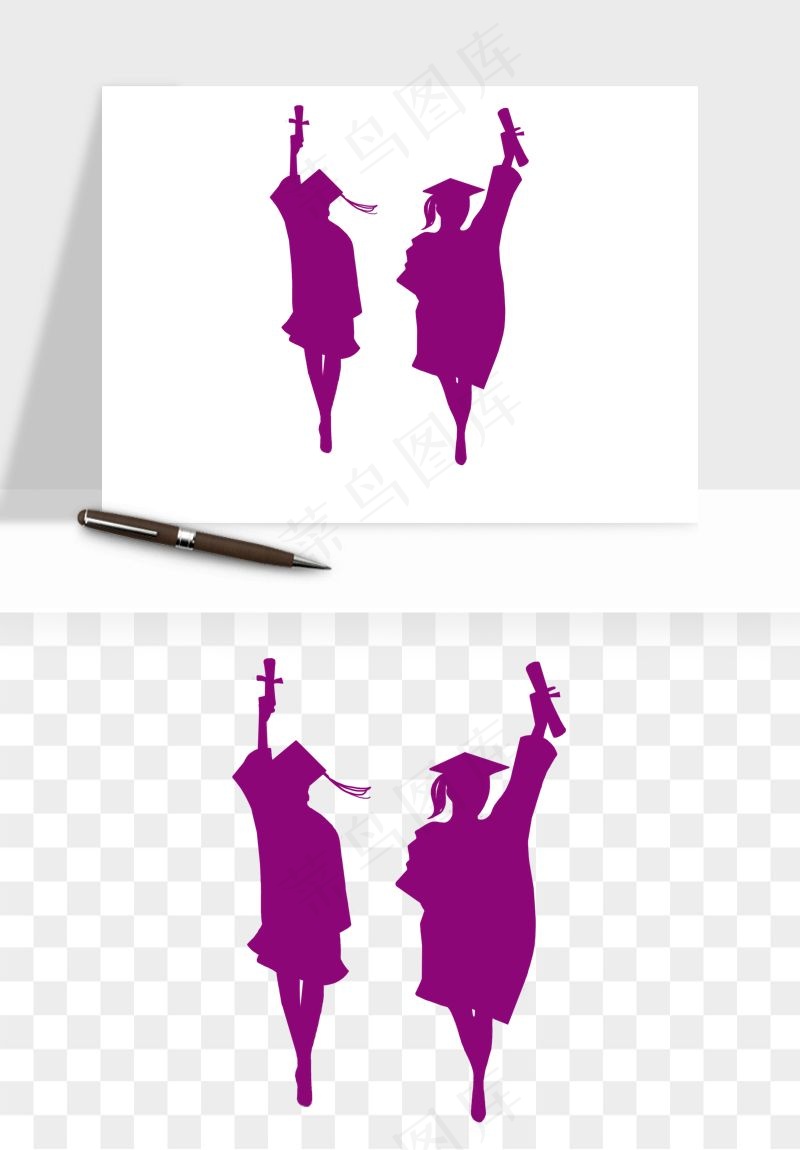 毕业季同学青春人物剪影png免抠