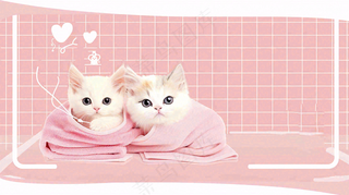 宠物常识宠物攻略猫狗卡通插画背景