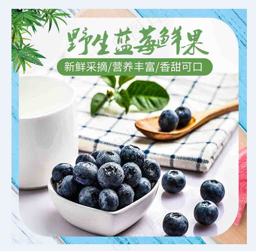 电商清新简约水果野生蓝莓鲜果