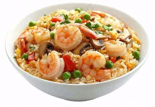 海鲜蘑菇炒饭食物摄影图免抠