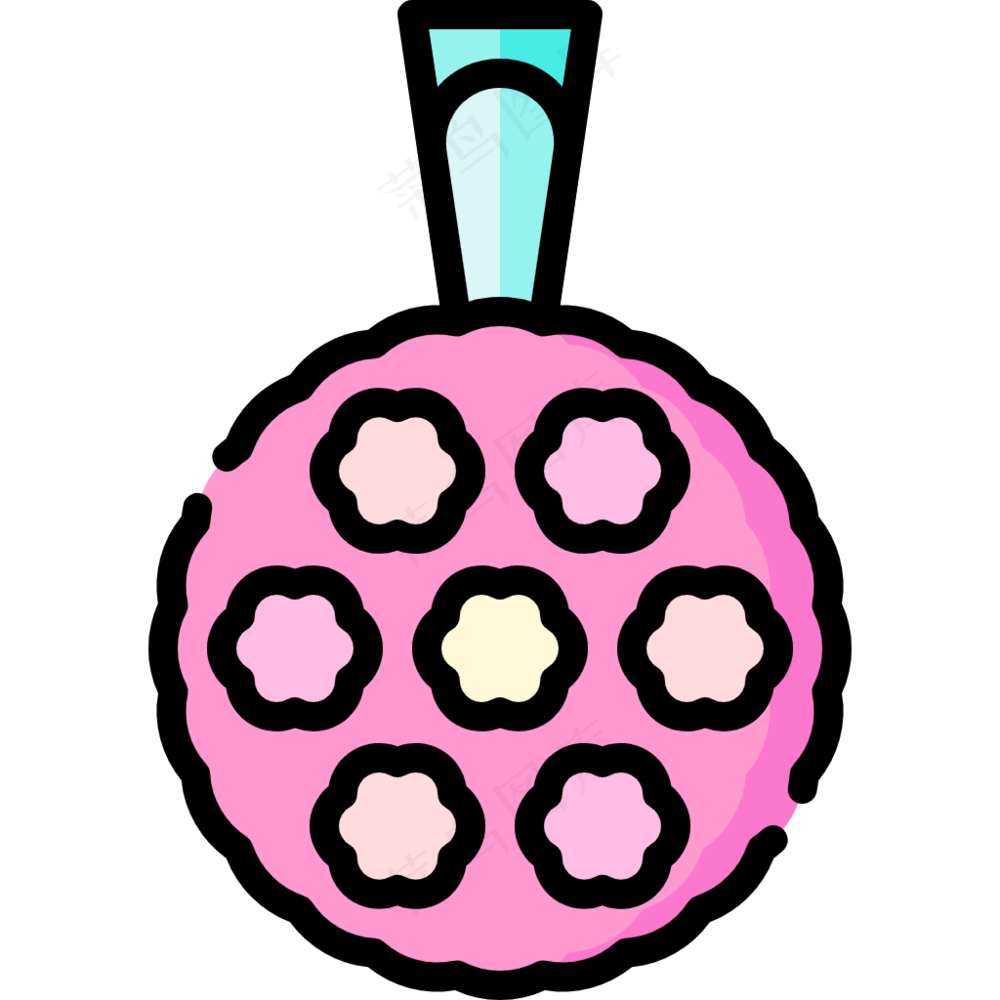 粉色手捧花花球花束 线性彩色花卉图标