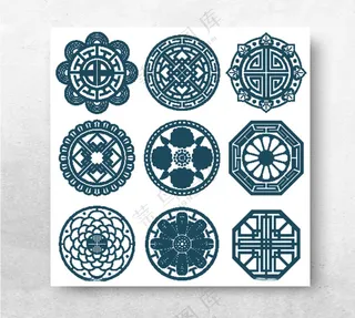 中式传统纹样矢量广告设计海报