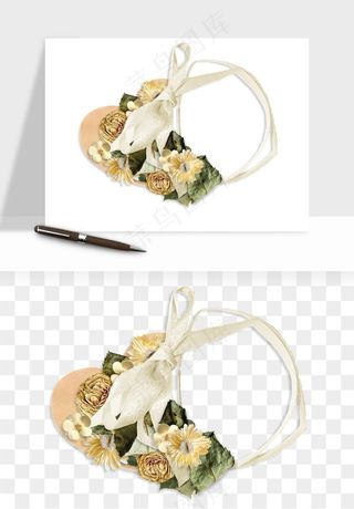 复古花卉相框欧式png免抠