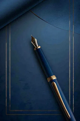 蓝色沉稳钢笔书写金色线条教师节背景