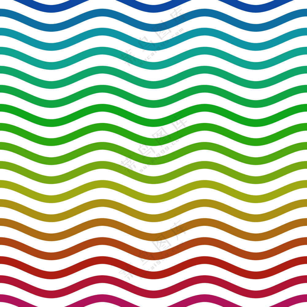 缤纷渐变色彩波形曲线免抠图片素材