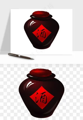 酒坛酒瓶酿酒酒缸png免抠