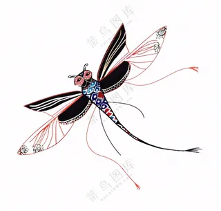 风筝蜻蜓纸鸢插画免抠