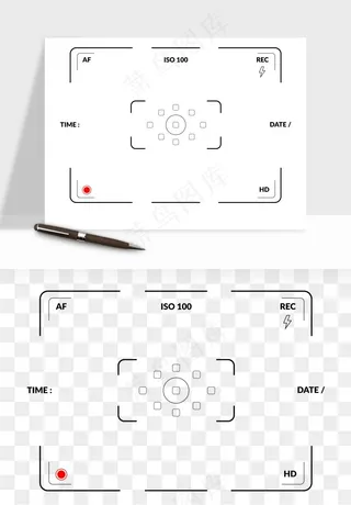 相机取景框屏幕边框png免抠