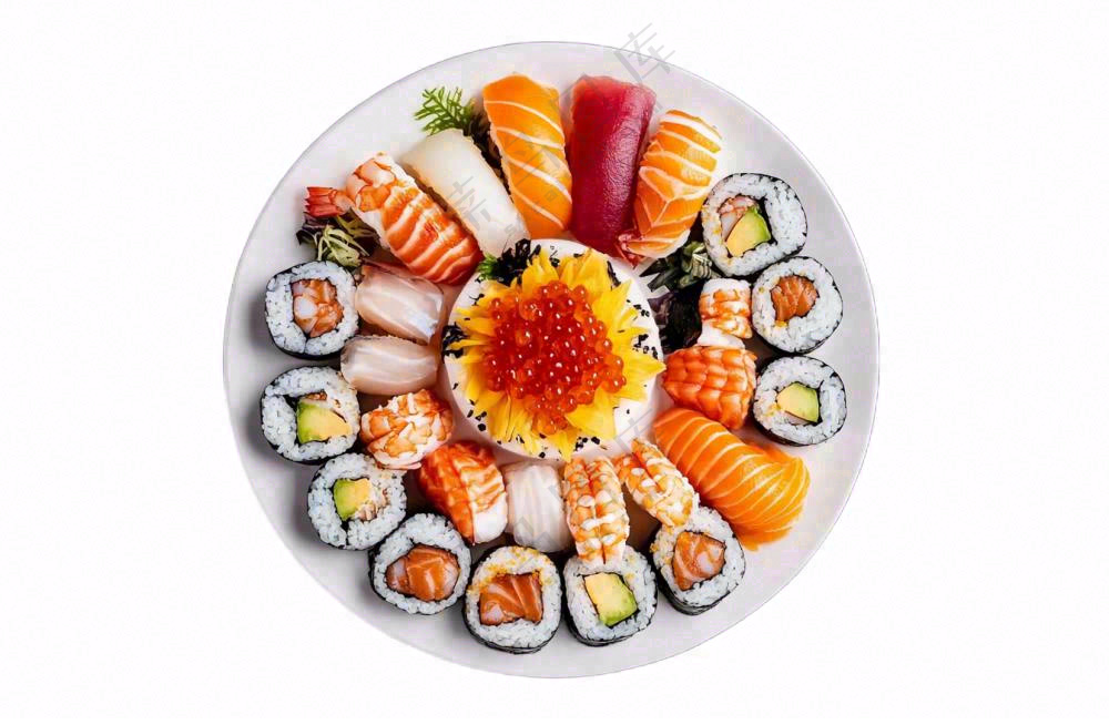 寿司三文鱼食物摄影图免抠