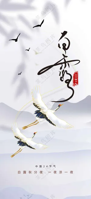 白露节气传统海报