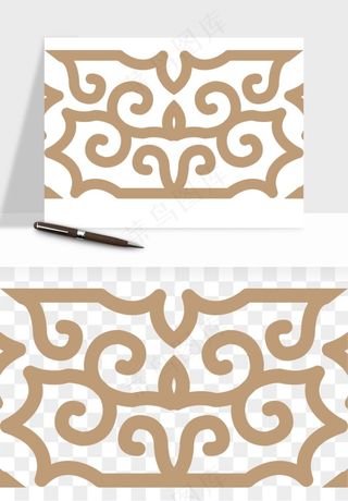 中式边框花纹图案png免抠