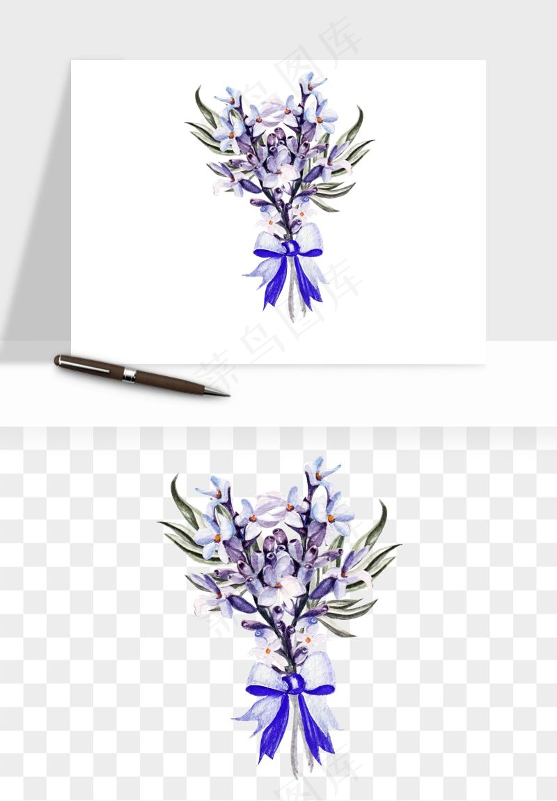 水彩复古植物花卉png免抠