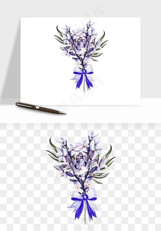 水彩复古植物花卉png免抠