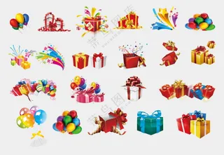 礼盒礼品气球促销元素素材