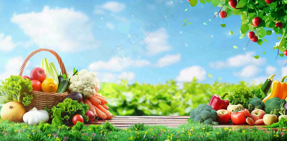 农林蔬果生鲜店水果店蔬菜店背景