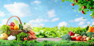 农林蔬果生鲜店水果店蔬菜店背景