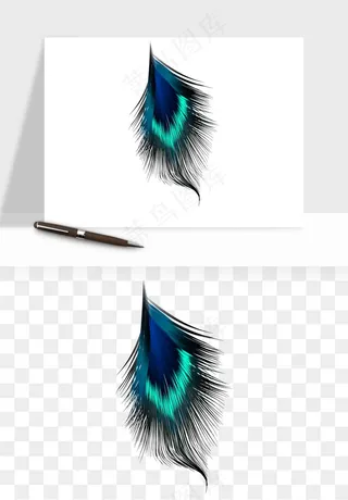 白羽毛漂浮彩色羽毛png免抠