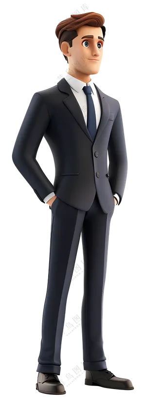 自信的西装商人