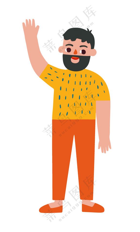 卡通风友好人物形象插图