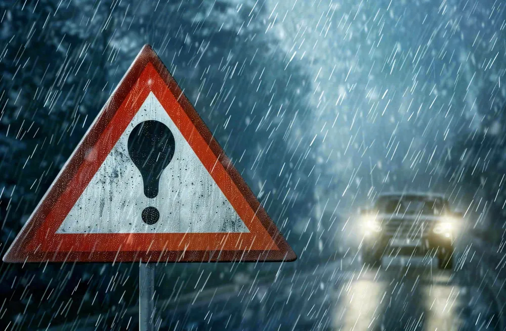 暴雨天气预警摄影图