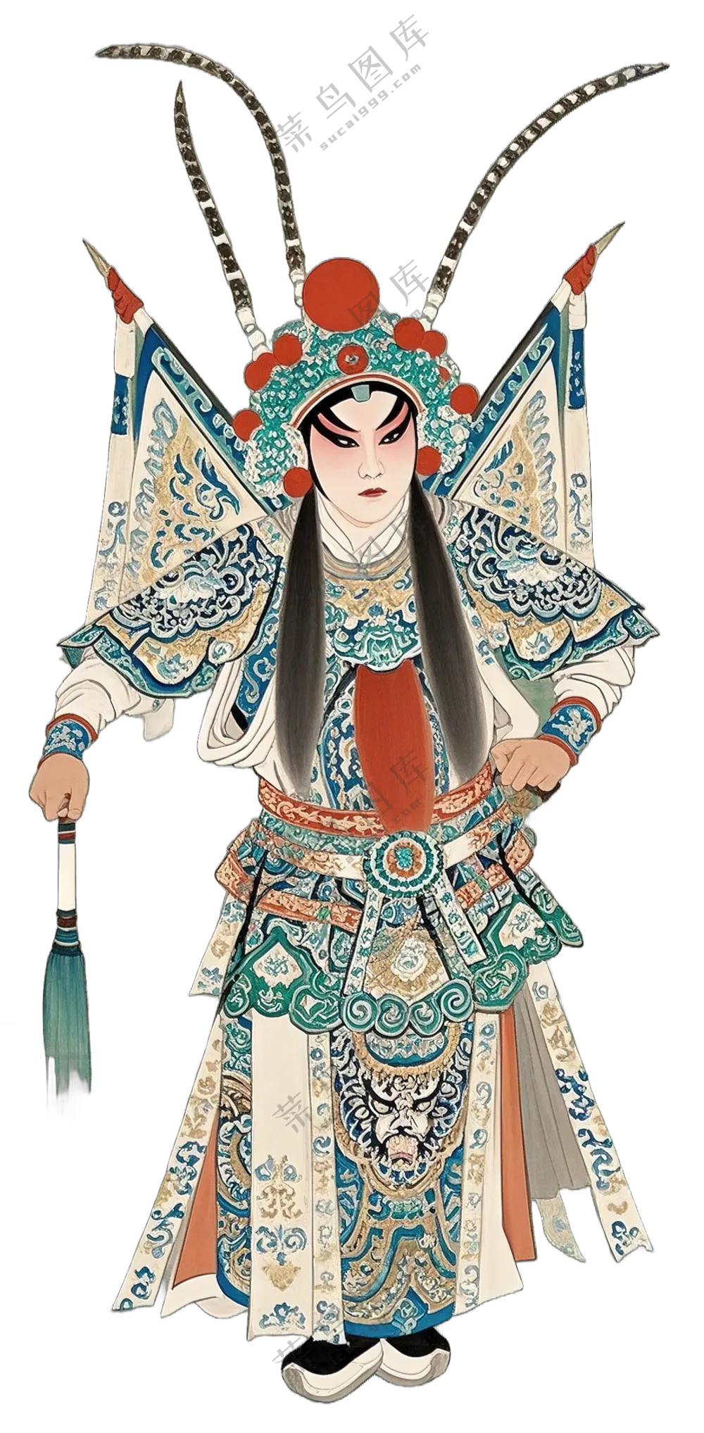 免抠中国画中国风武生京剧人物