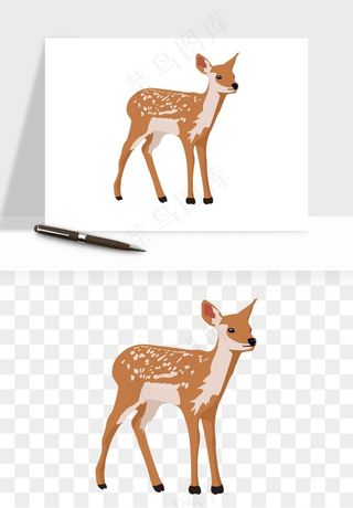手绘梅花鹿小鹿麋鹿png免抠