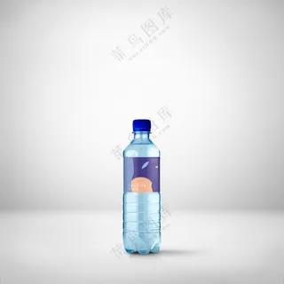 透明矿泉水瓶样机塑料瓶子VI标签logo分层模板