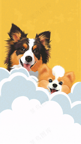 宠物常识宠物攻略猫狗卡通插画背景