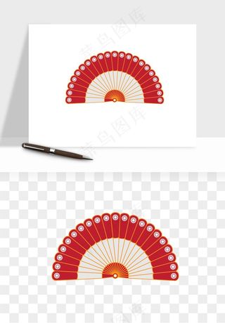 古风扇子元素png免抠