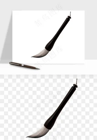 中式砚台毛笔书法png免抠