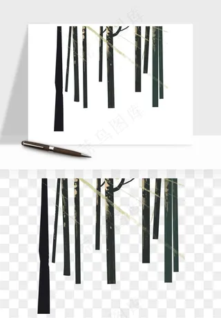 卡通树干枯树树林png免抠