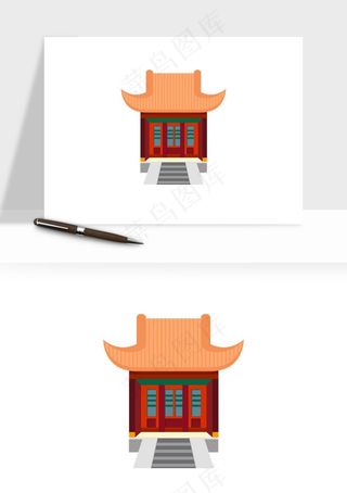 国潮风古建筑古楼古塔鼓楼ai,png免抠图