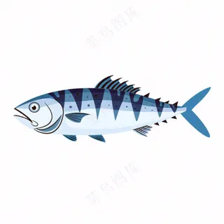 海洋鱼类海鲜卡通插画免抠