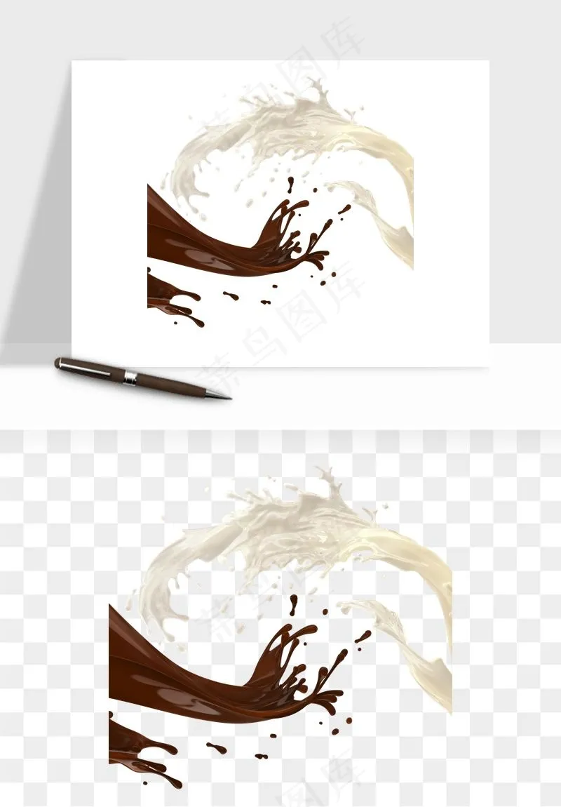 飞溅的牛奶牛奶杯元素png免抠