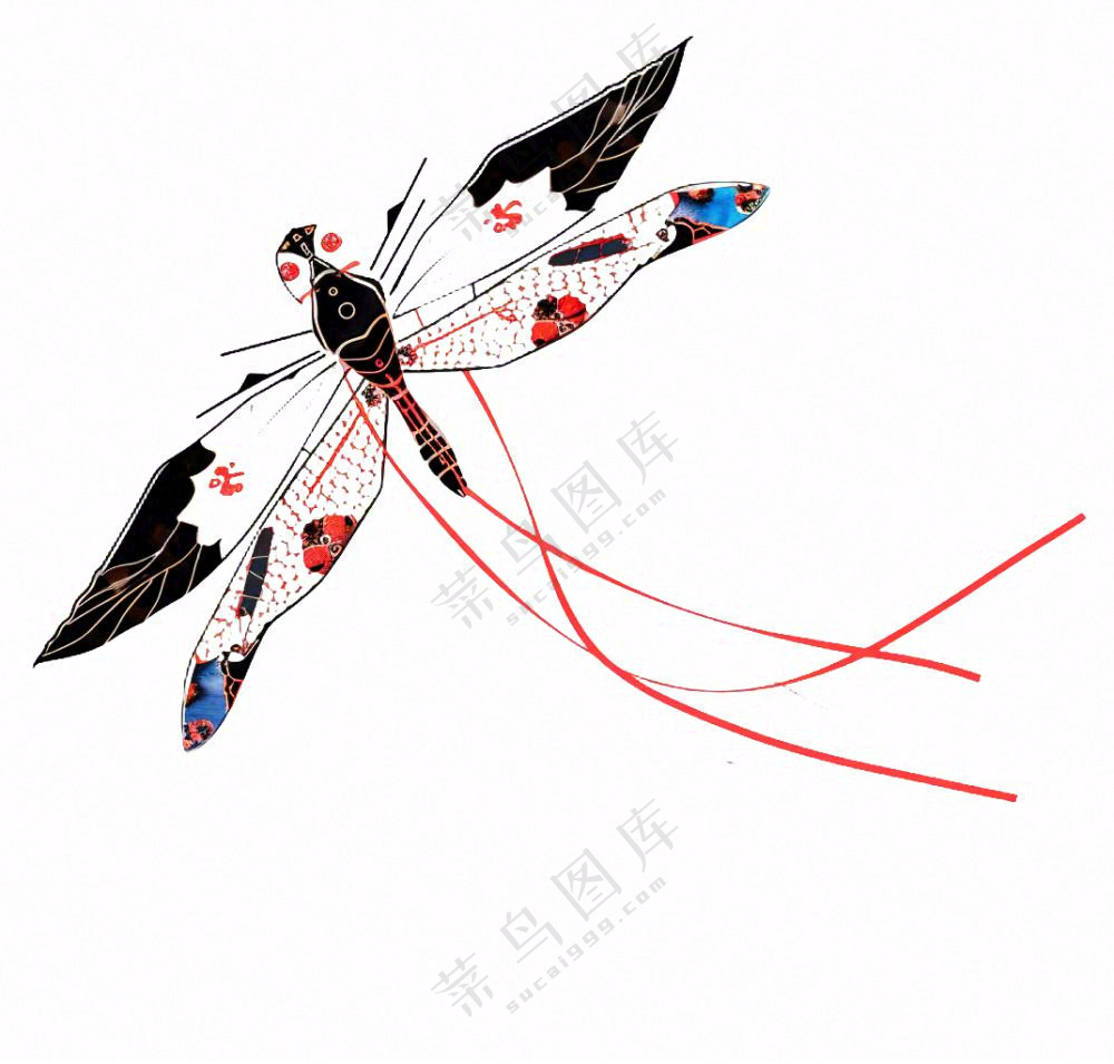 风筝蜻蜓纸鸢插画免抠