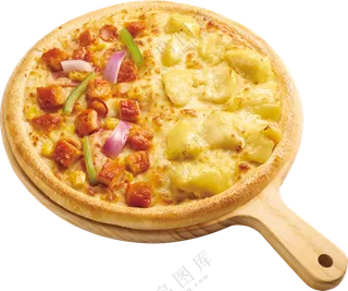 水果鸡肉双拼披萨