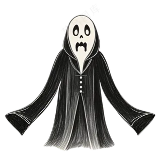 黑白  大吃一惊   死神  免扣图