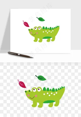 手绘鳄鱼png免抠