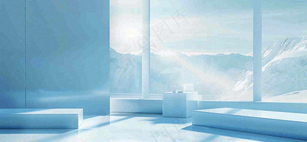 美妆护肤3d展台清新背景