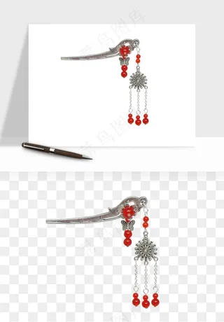 古风发簪头饰配饰png免抠