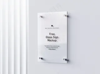 白灰色时尚风透明亚克力广告牌样机