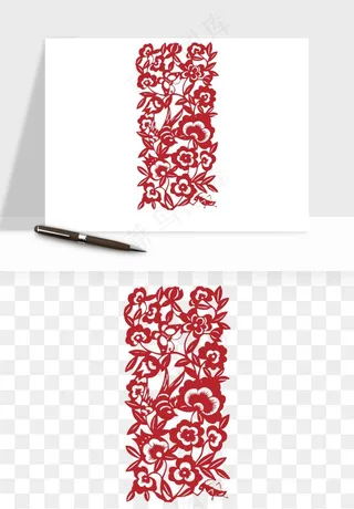 传统花鸟动物剪纸png免抠