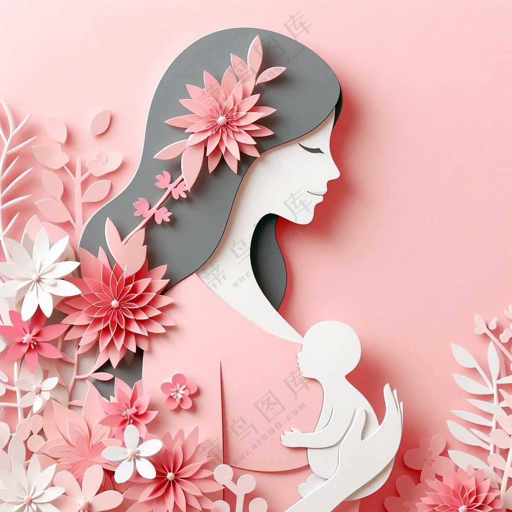 母亲节主题剪纸艺术图片