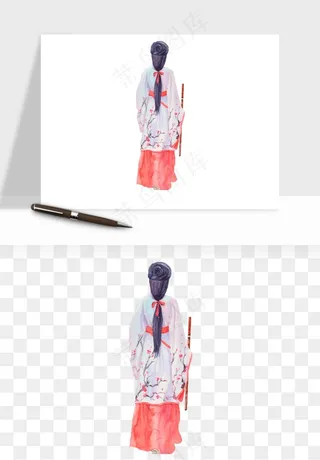 古风美人女子背影png免抠