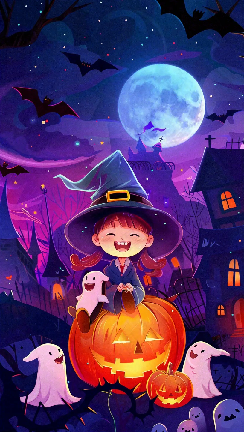 万圣节南瓜灯捣蛋恐怖背景