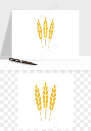 手绘麦穗稻穗麦秆矢量png免抠