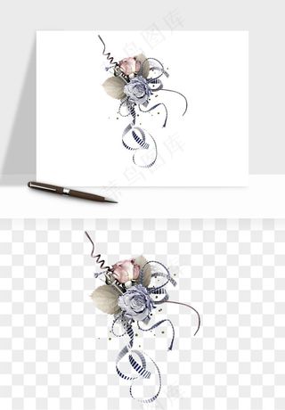 复古花卉相框欧式png免抠