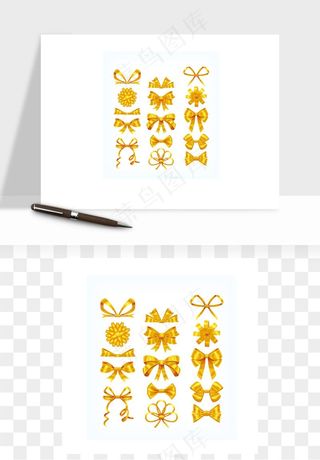 蝴蝶结丝带彩带矢量png免抠