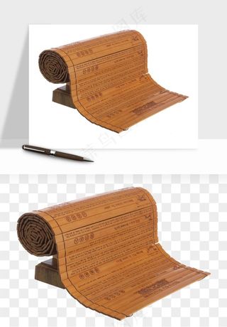 古风竹简卷轴书籍png免抠